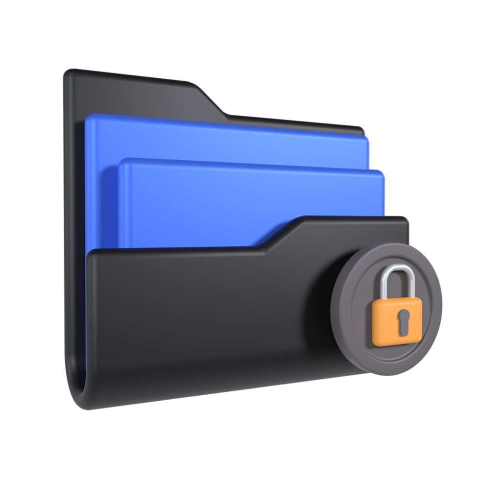 serratura cartella 3d icona png