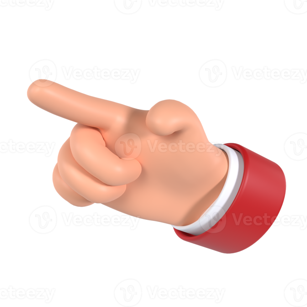 Pointing Hand Gesture 3D Icon png