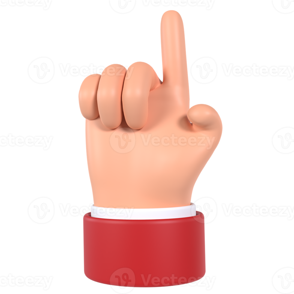 Index Up Hand Gesture 3D Icon png