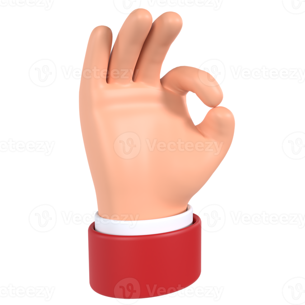 ok hand gest 3d ikon png