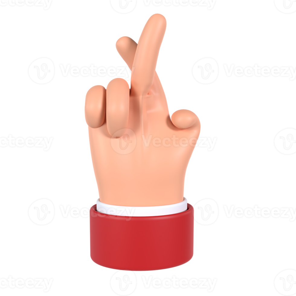 gekreuzt Finger Hand Geste 3d Symbol png