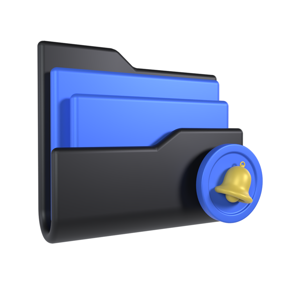 Folder Notification Bell 3D Icon png