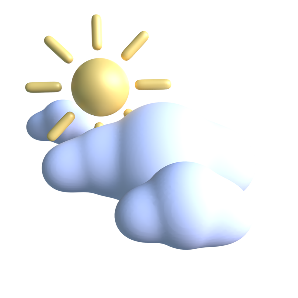 Sunny Day 3D Icon ui png transparent background