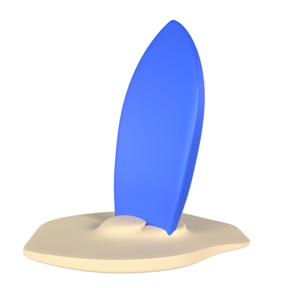 Surf Board 3D Icon ui png transparent background