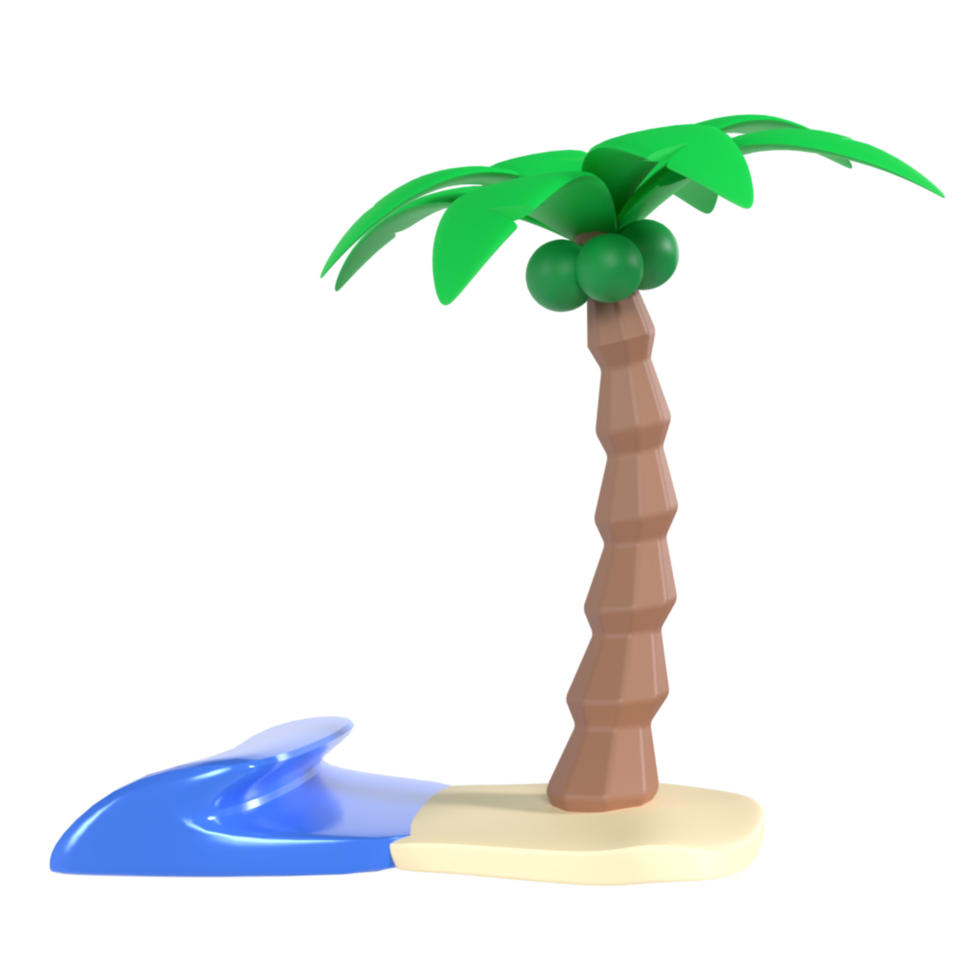 palma árbol 3d icono ui png transparente antecedentes