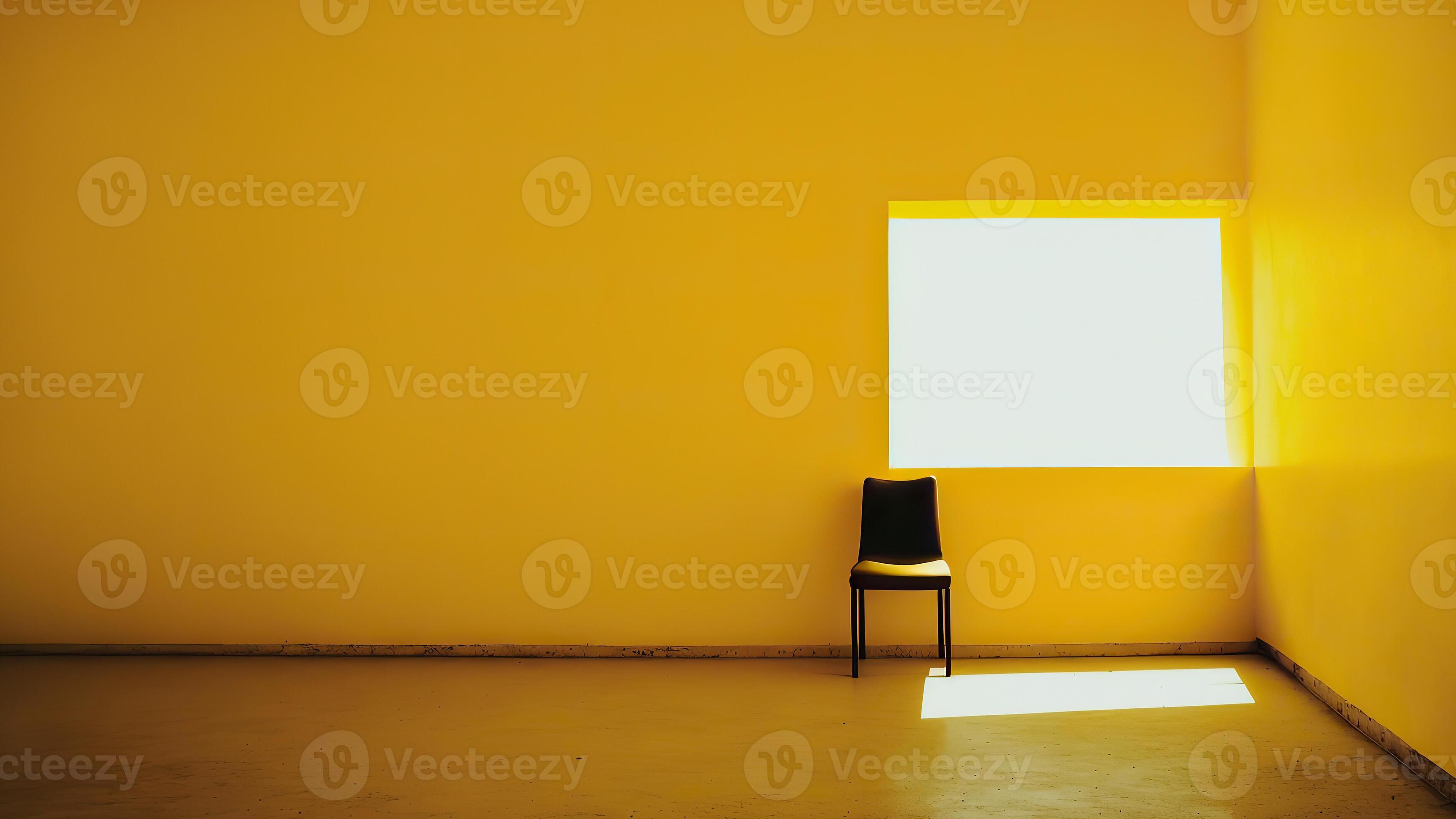 Empty room with window, walls, floor and ceiling. 3d blank interior of