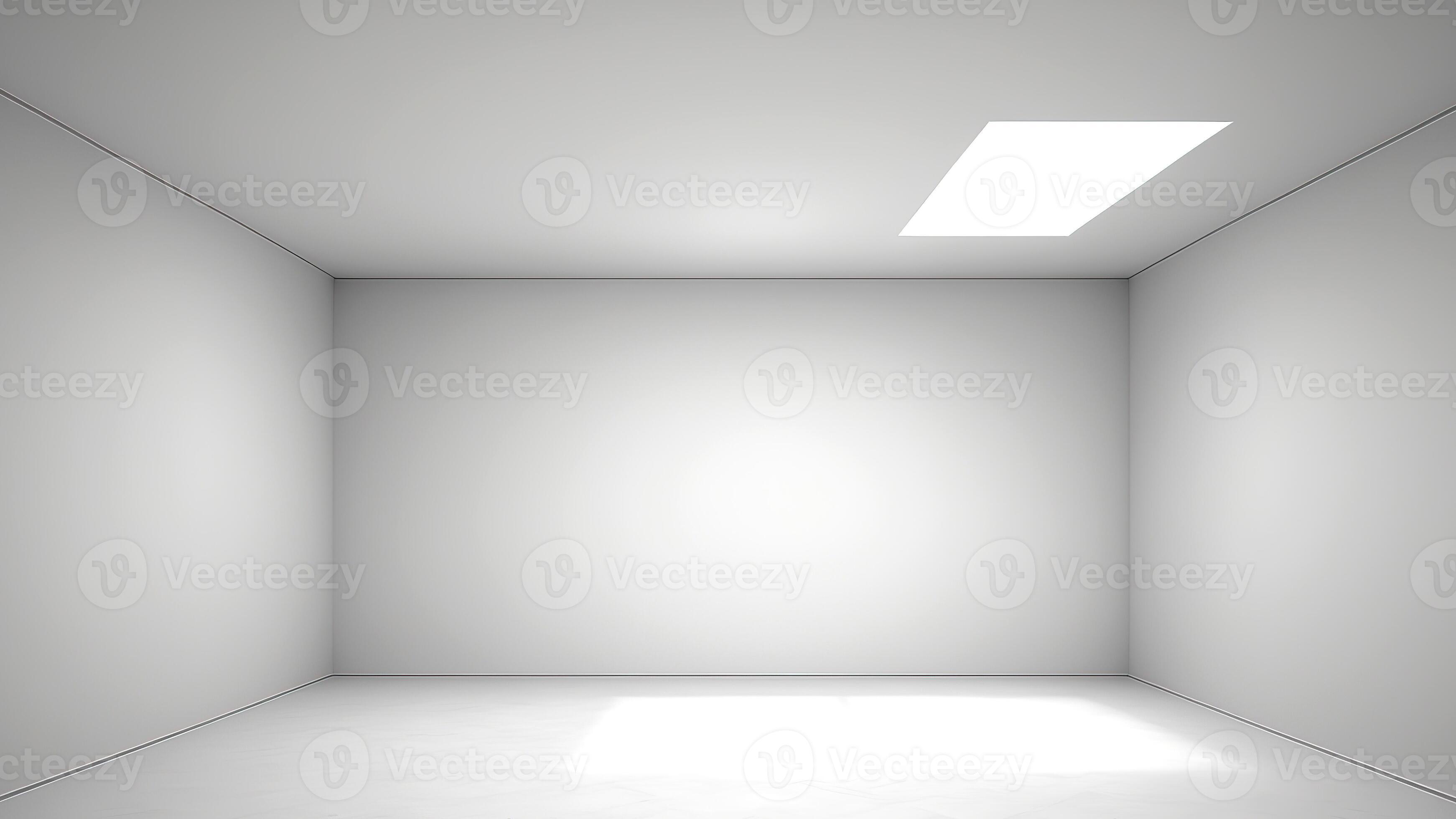 Empty room with window, walls, floor and ceiling. 3d blank interior of