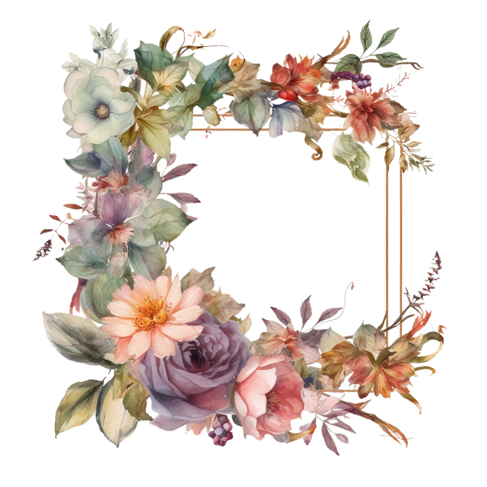 Rahmen Blume Kreis png, Rahmen Blume Kreis transparent Hintergrund ai generiert png