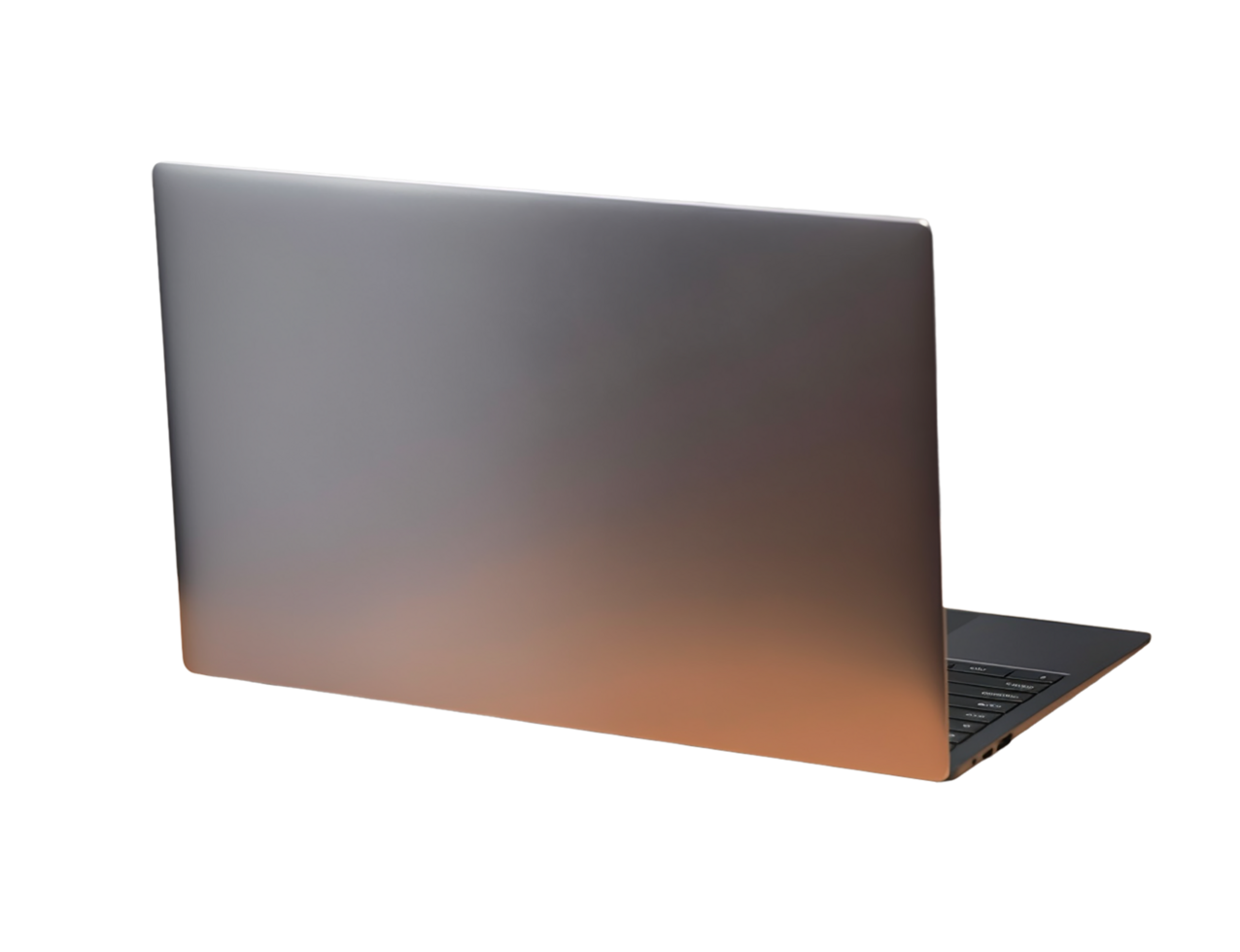 laptop png, de terug kant van een laptop Aan een bureau ai gegenereerd png