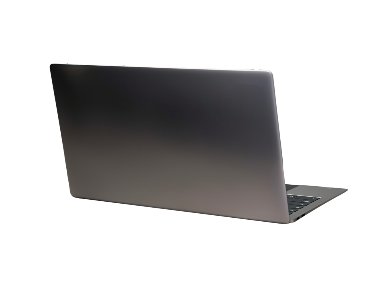 Laptop png, das zurück Seite von ein Laptop auf ein Schreibtisch ai generiert png