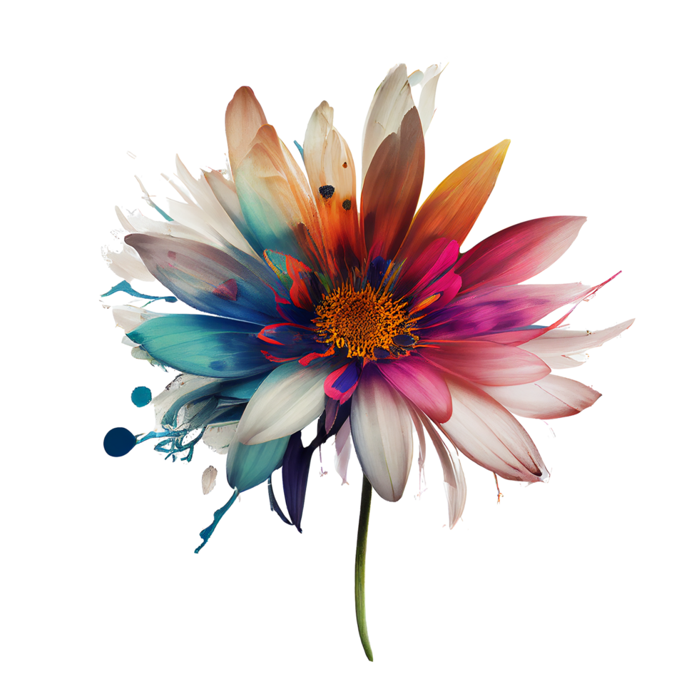colorato fiore png, colorato fiore trasparente sfondo ai generato png