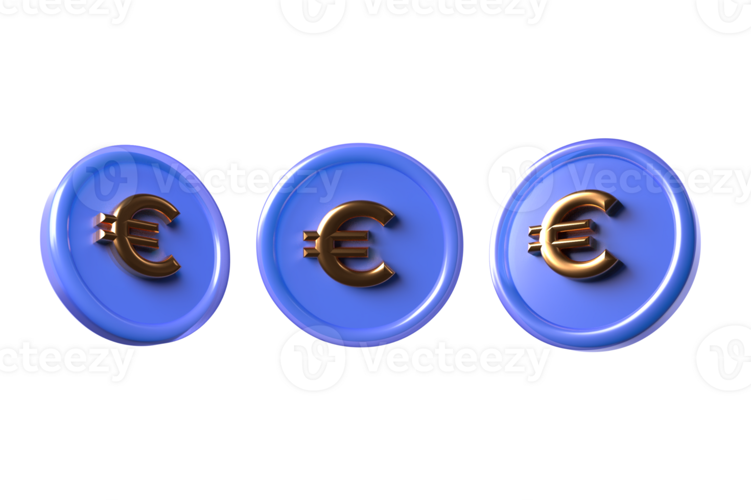 3d render coin currency  EURO transparent , plastic, cute, transparent png