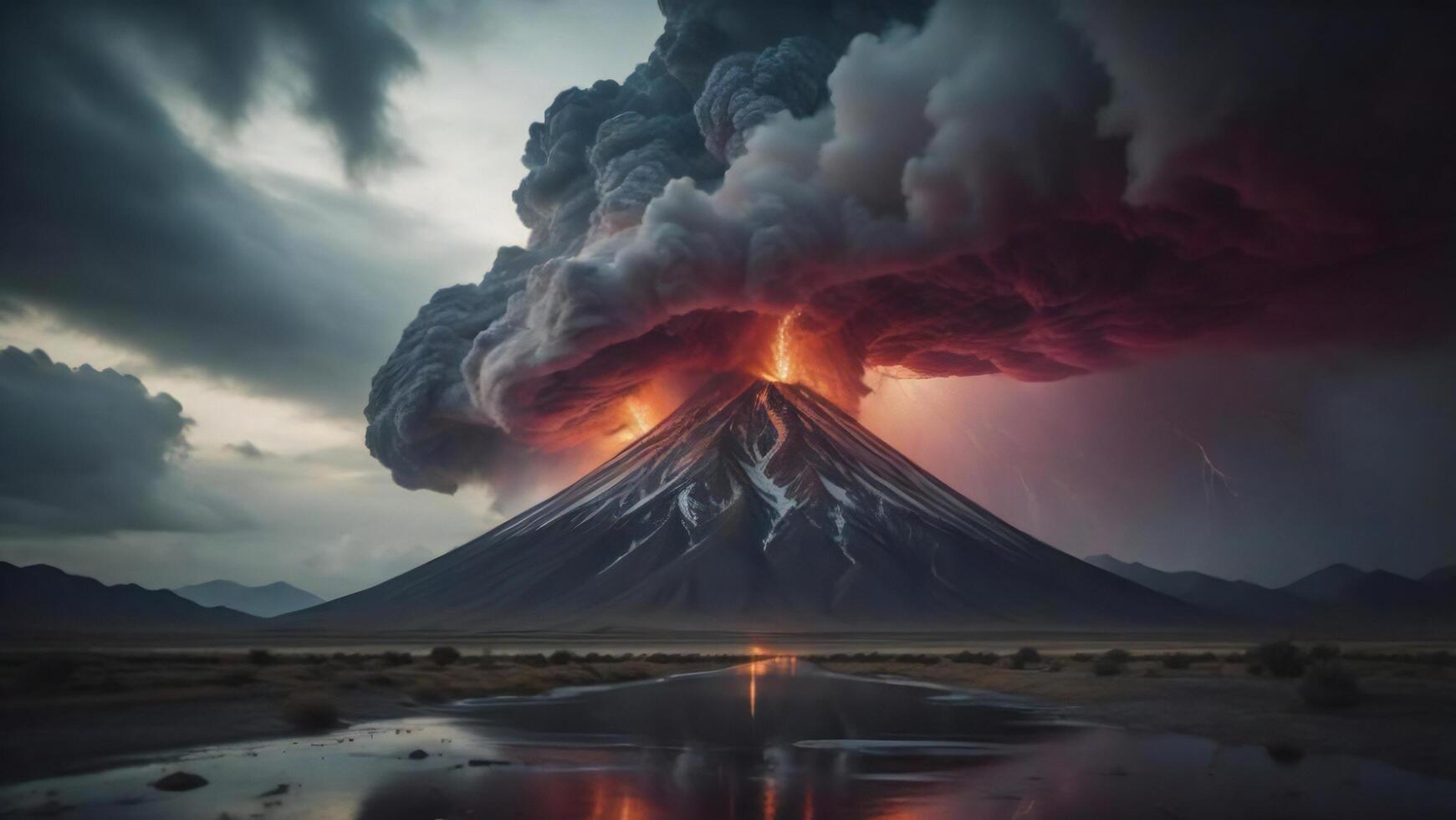 volcánico erupción en el tierras altas de el altiplano. generativo ai foto