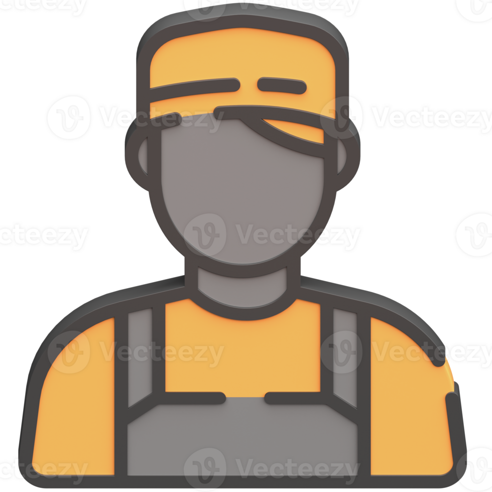 3d male icon with dark theme and high quality render image png