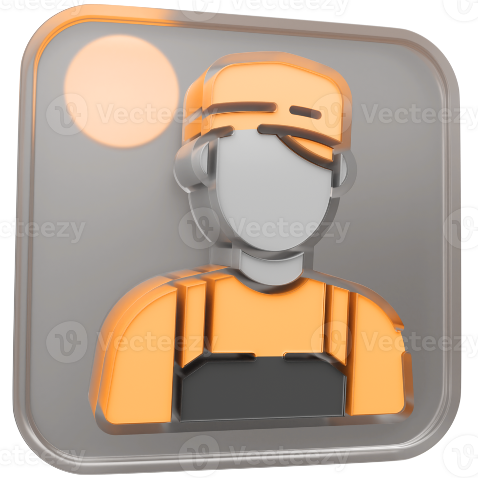 3d male icon with transparent glass box and high quality render image png