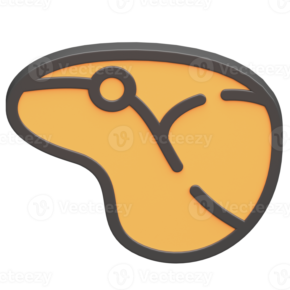 3d meat icon with dark theme and high quality render image png