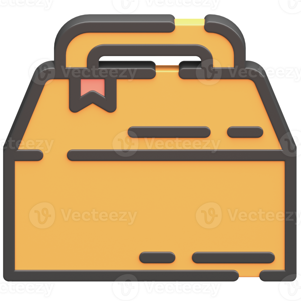 3d packaging or take away icon with dark theme and high quality render image png