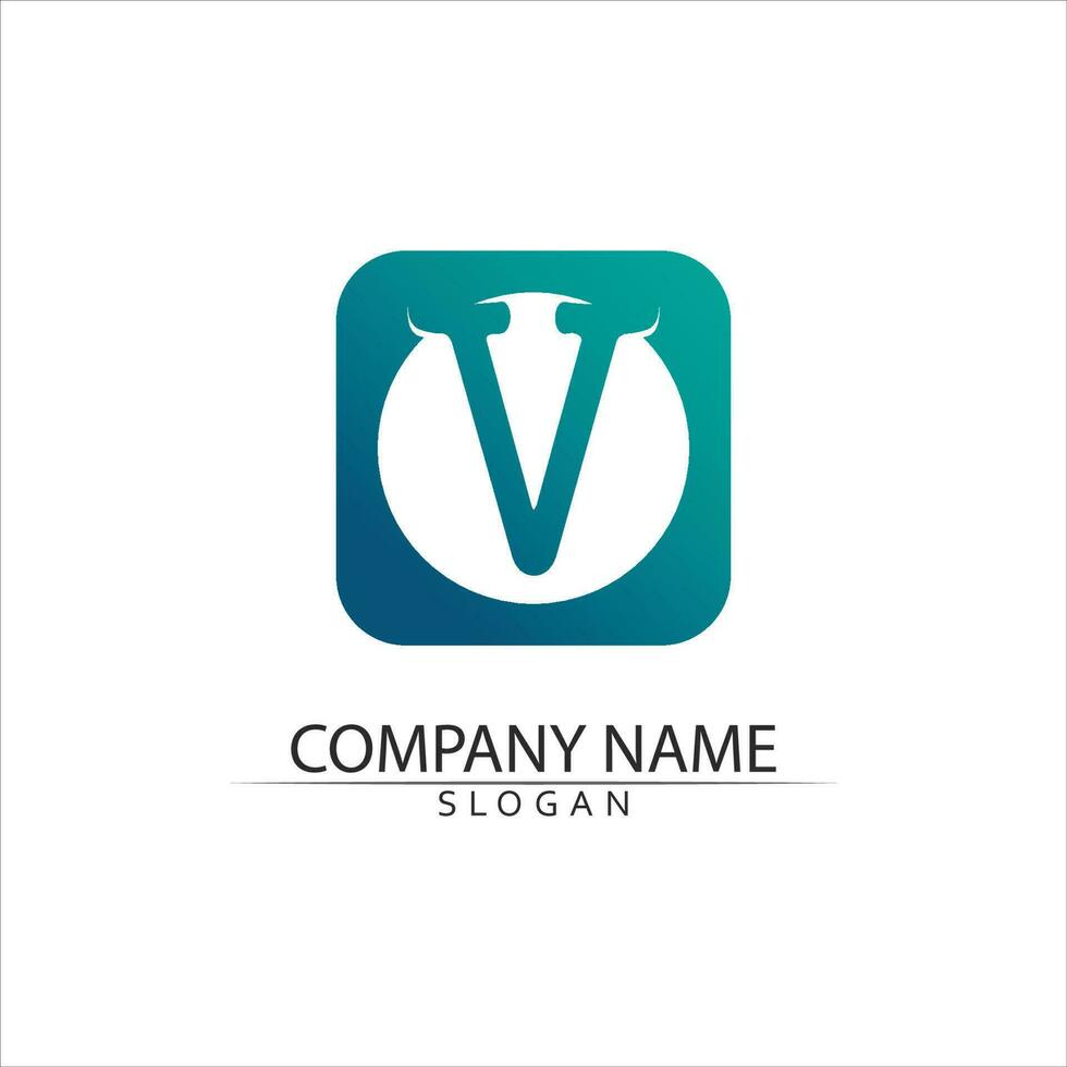 V Letter Logo Template vector
