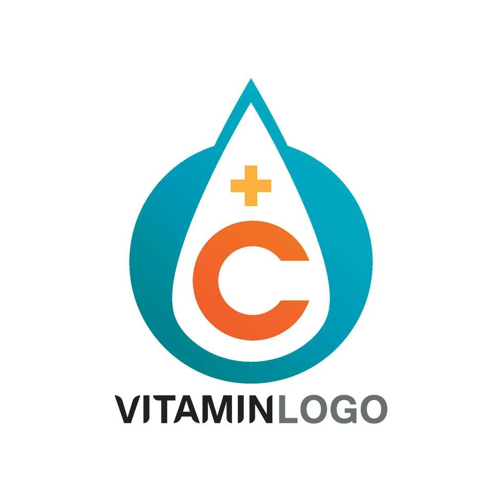 vitamin c logo vector design vector icon health nutrition