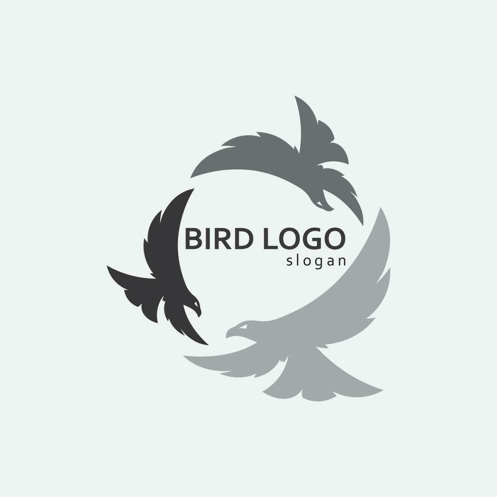 Birds and swallow dove logo design and vector animal wings and flying bird