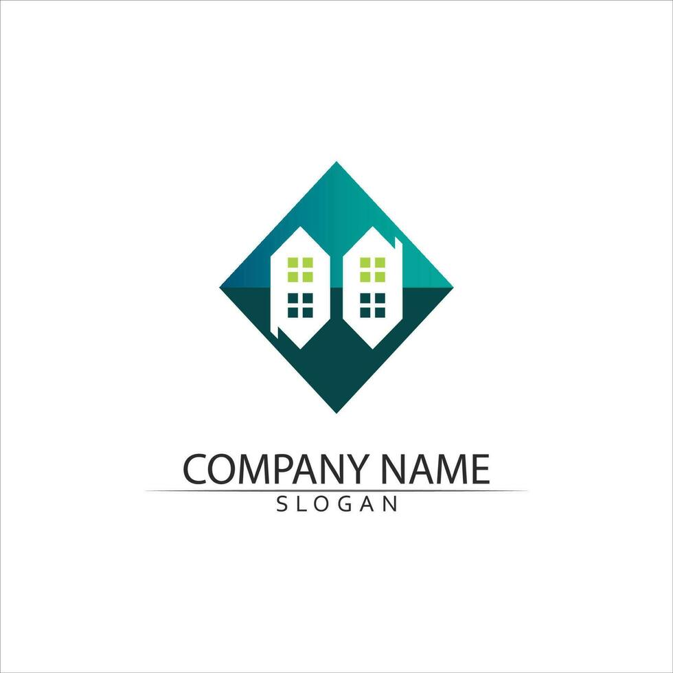 Real estate and home buildings vector logo icons template