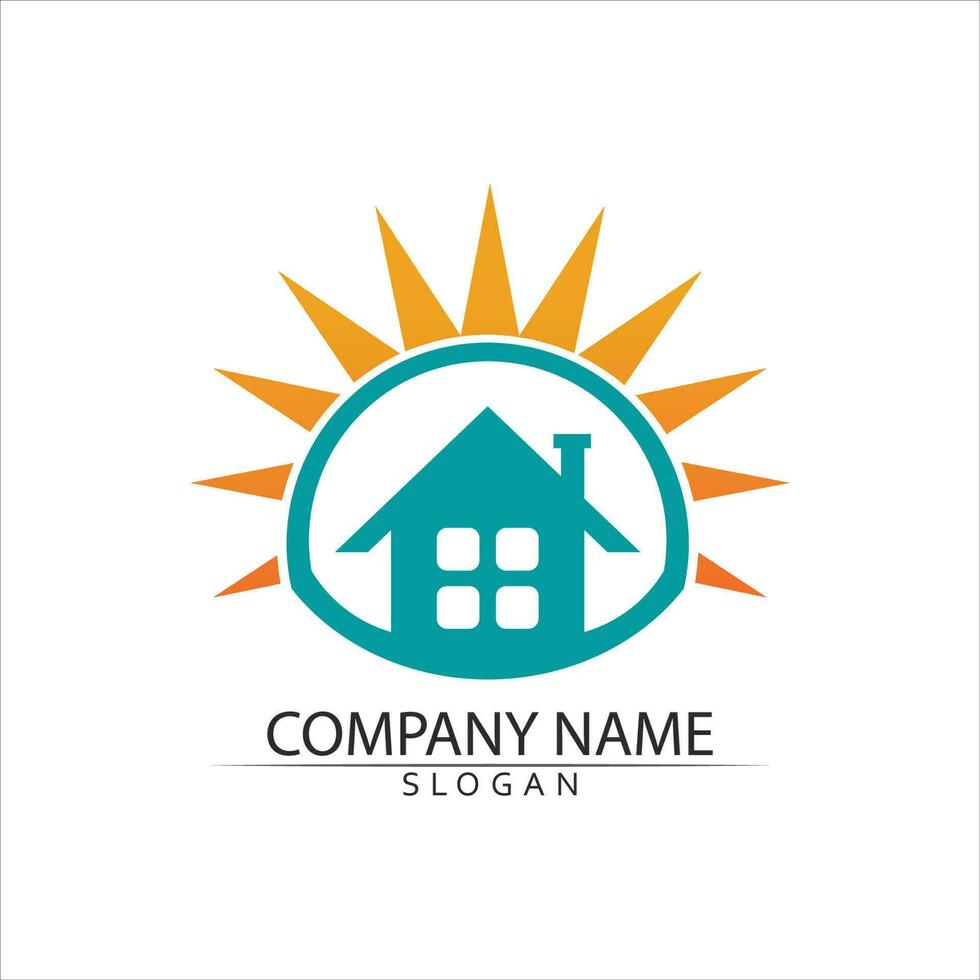 Real estate and home buildings vector logo icons template