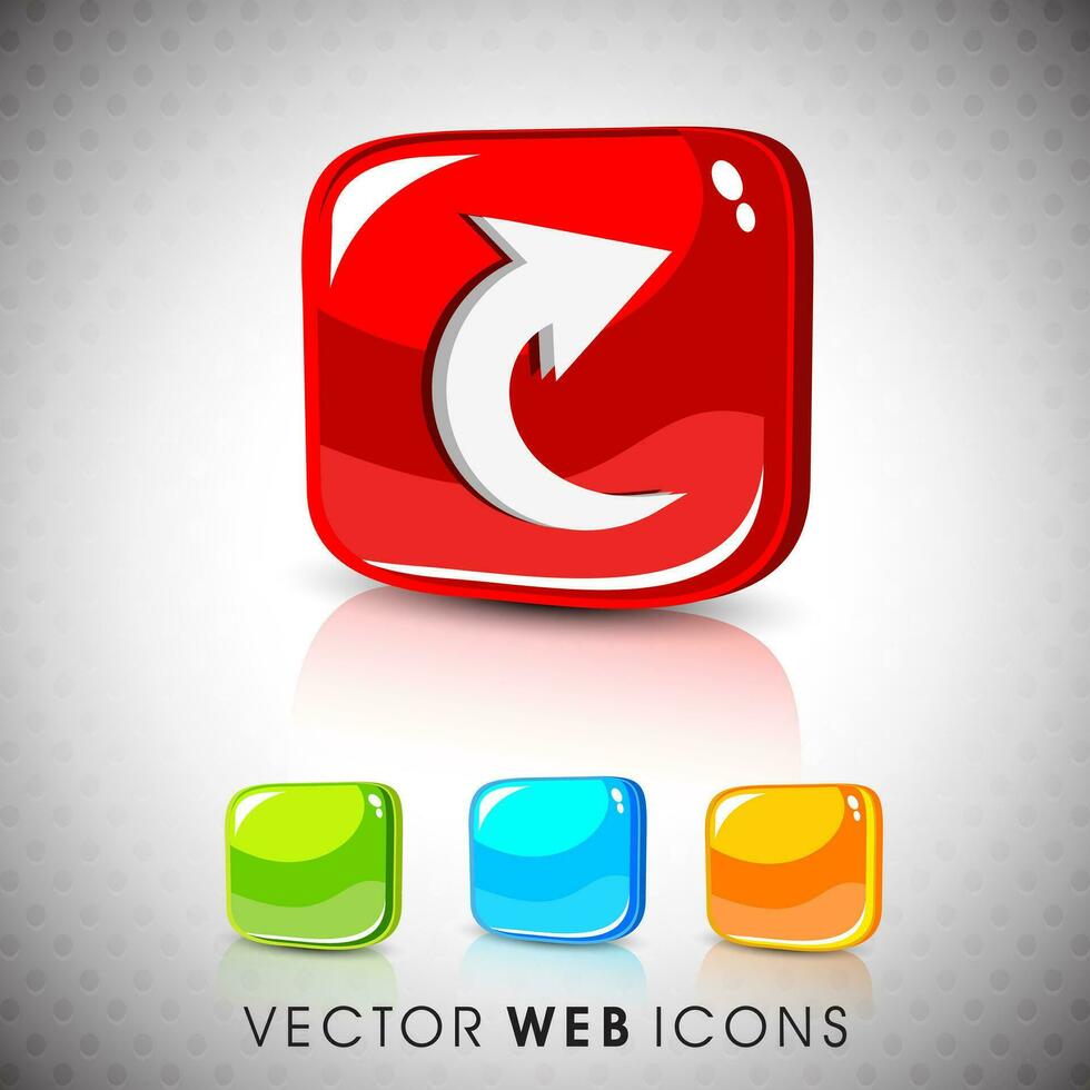 Glossy web icons vector