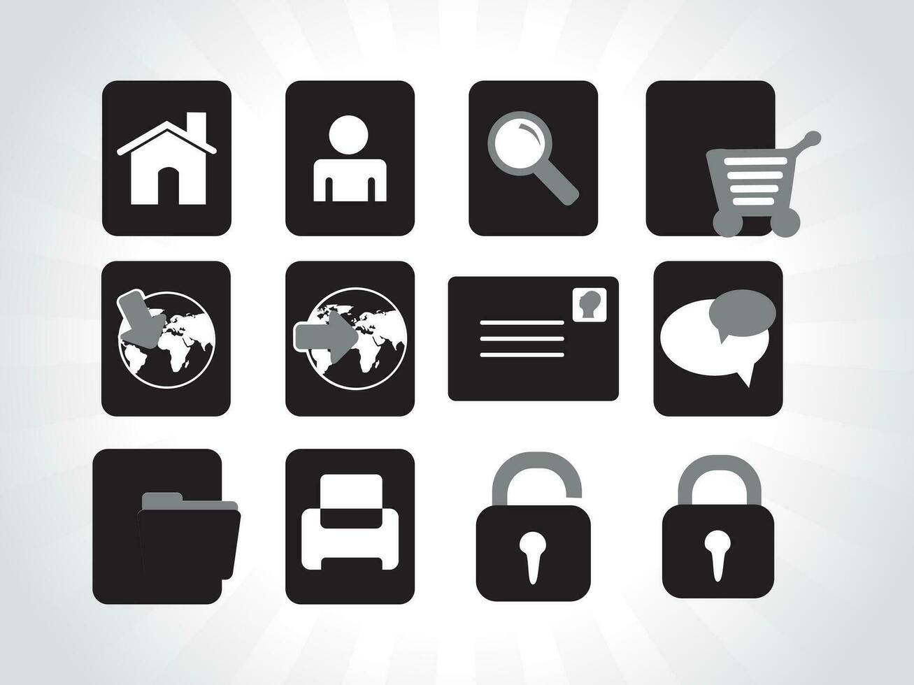 web mail icons set for websites, web applications. email applications or server Icons. vector