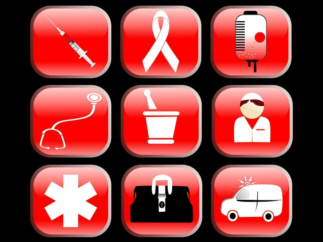 Medical icons set. vector