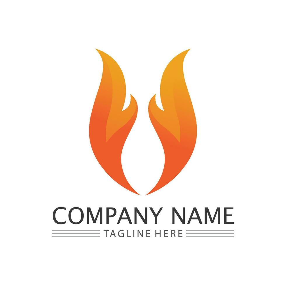 fire flame logo icon vector design template