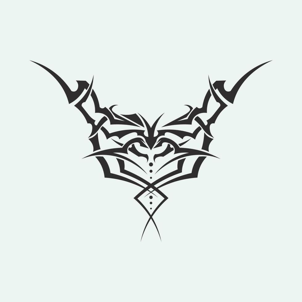 tribal, clásico, negro, étnico, tatuaje, icono, vector, ilustración, diseño, logotipo vector