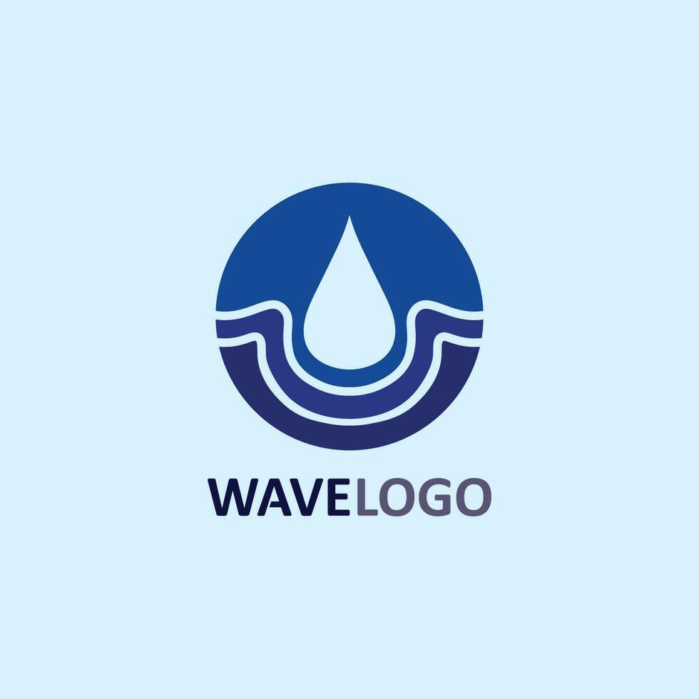 wave icon and water drop vector illustration design logo business