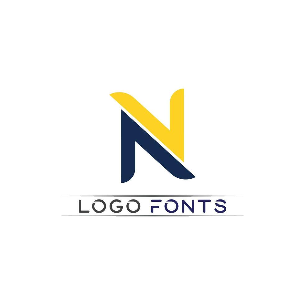 N logo font company logo business and letter initial N design vector and letter for logo