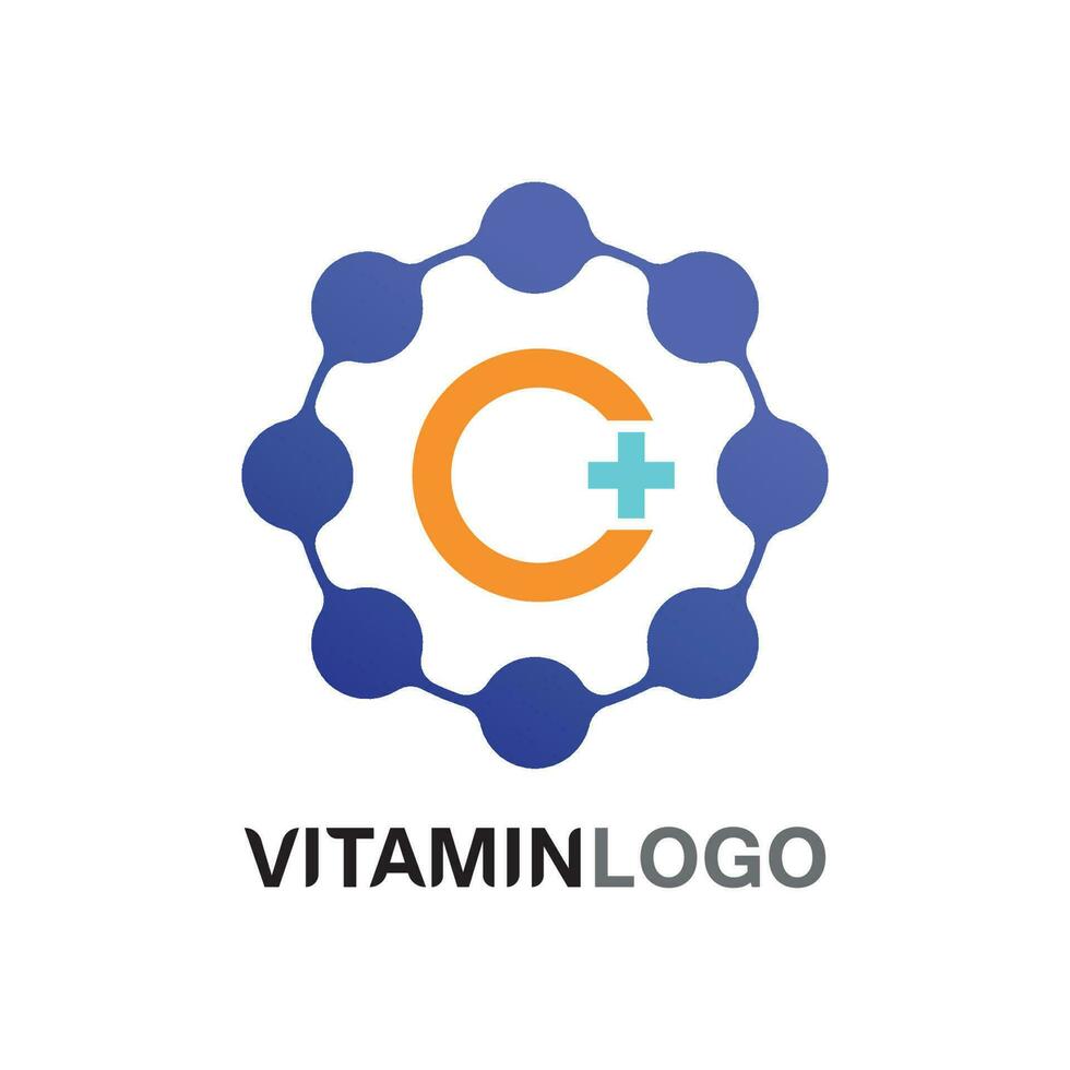 vitamin c logo vector design vector icon health nutrition