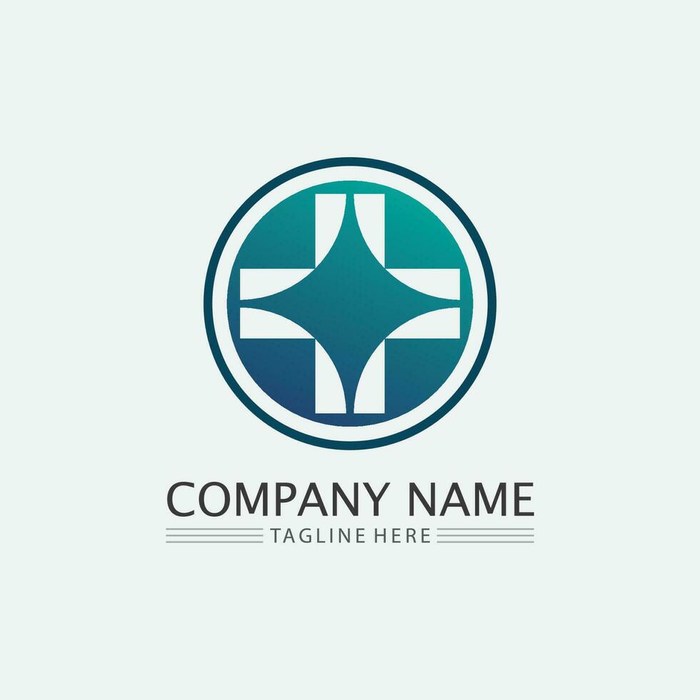 Hospital logo and health care icon symbols template icons app vector