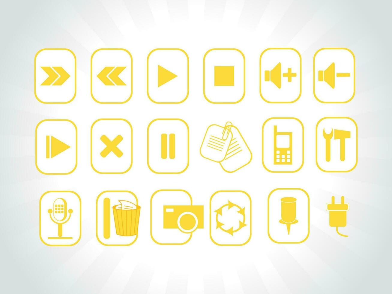 Button icon set vector