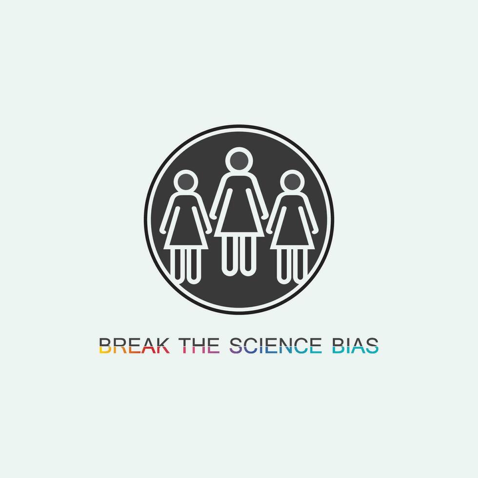 Break The Science Bias and International Women Day design graphic, vector, Women illustration vector