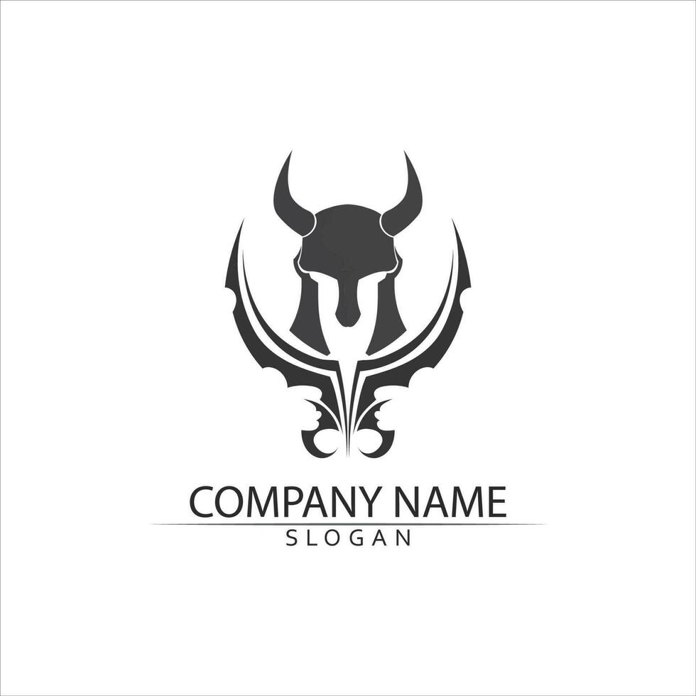 Spartan helmet logo template vector