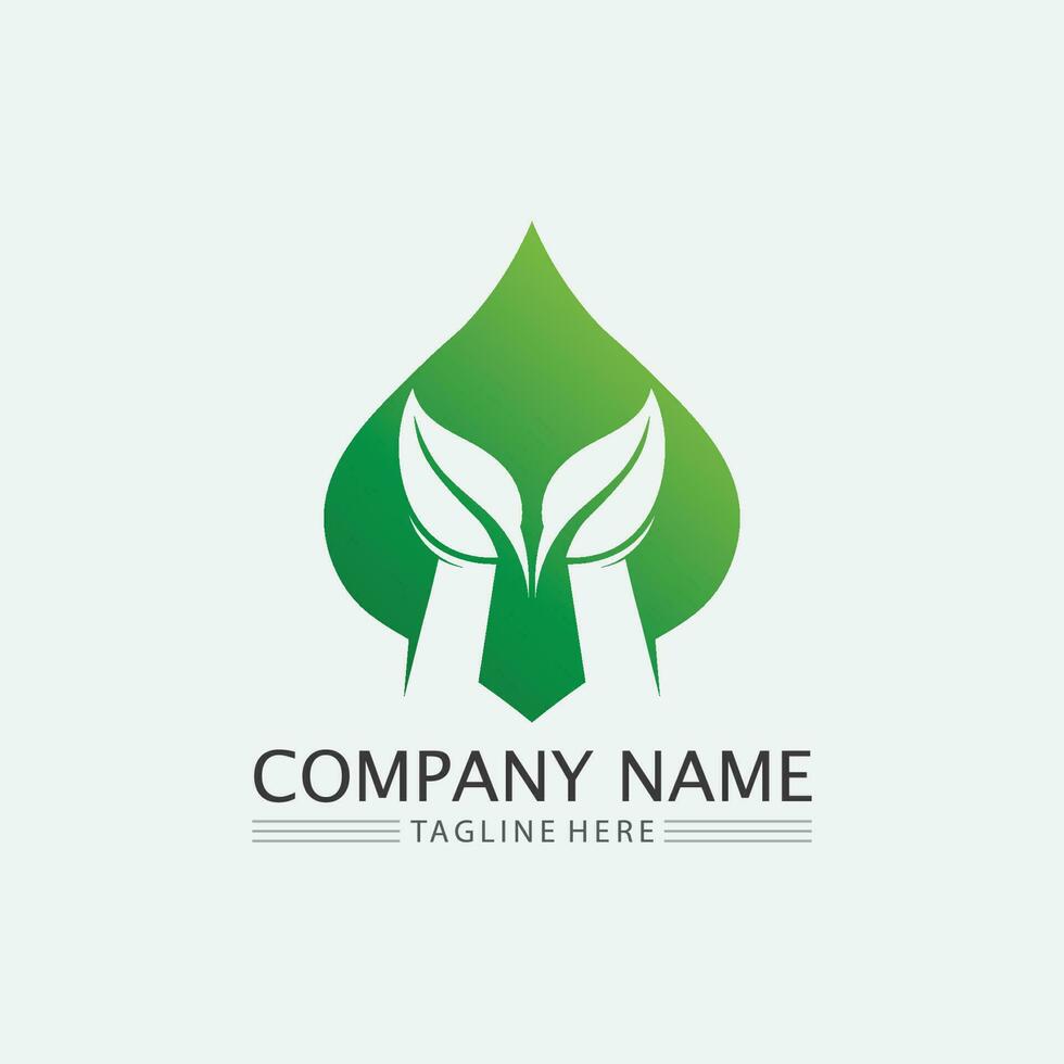 LEAF AND NATURE TREE LOGO FOR BUSINESS VECTOR GREEN PLANT ECOLOGY DESIGN