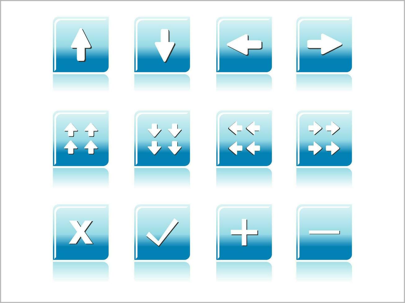 Button icon set vector