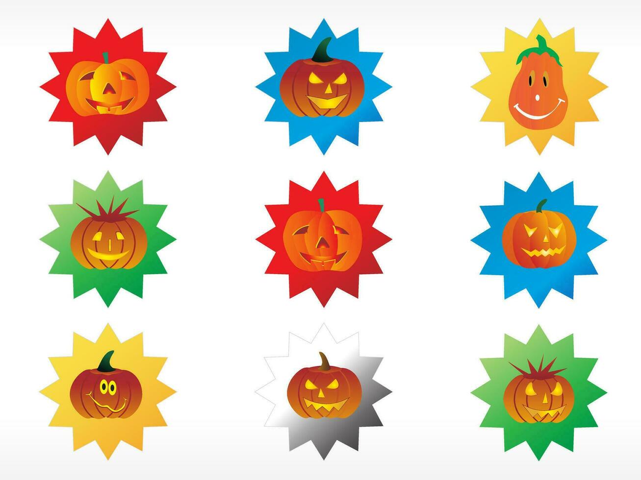 abstract halloween sticker series set vector