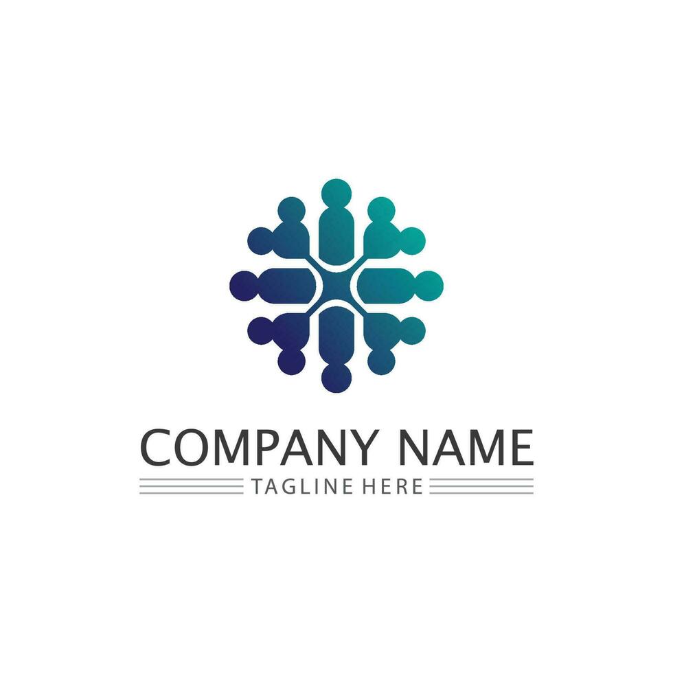 People logo, Team, Succes people work, Group and Community, Group Company and Business logo vector and design Care, Family icon Succes logo