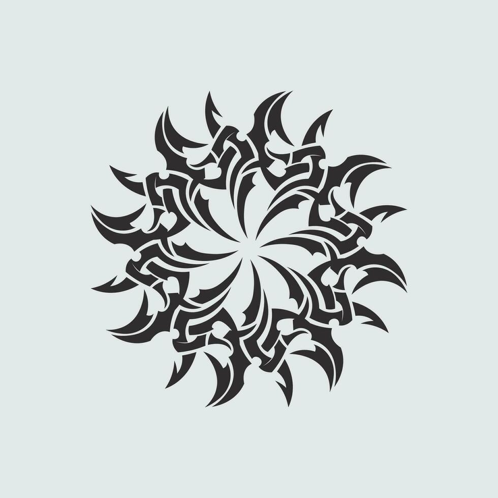 black tribal vector logo design icon and sign tribal