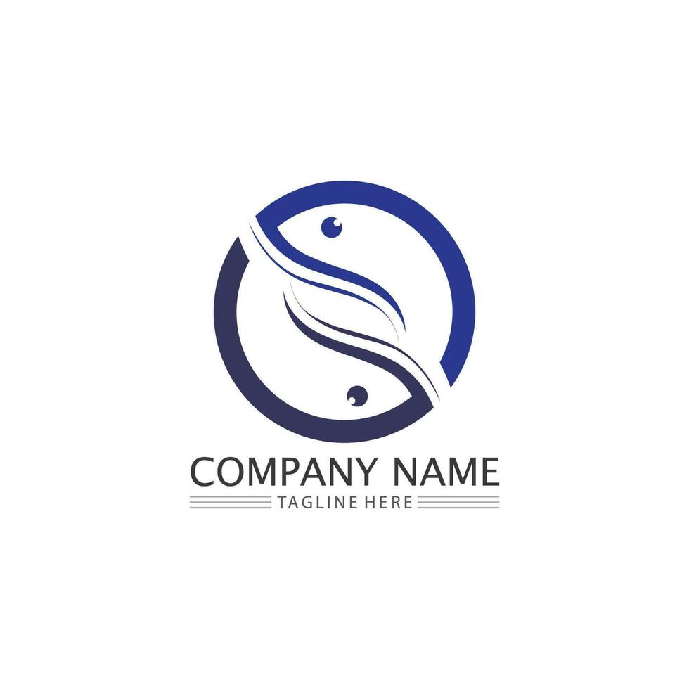 Fish logo template vector