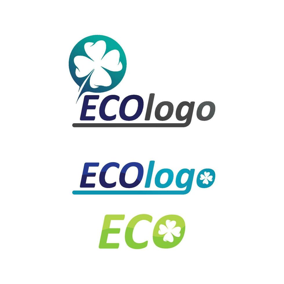 Logos of green Tree leaf ecology vector
