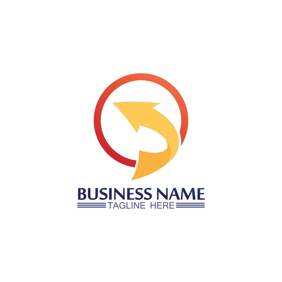 Arrow logo  design vector for music, media, play, digital audio and speed, finance, business template logo