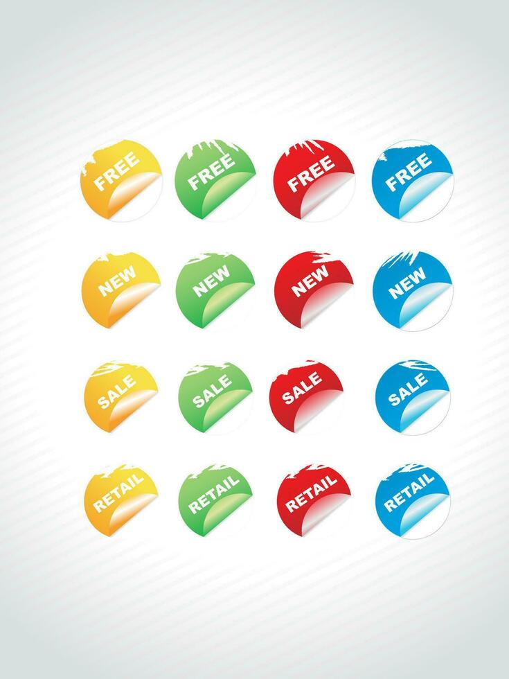 set of color labels, sticker, badges vector