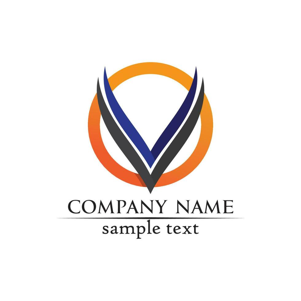 V letters business logo and symbols template vector