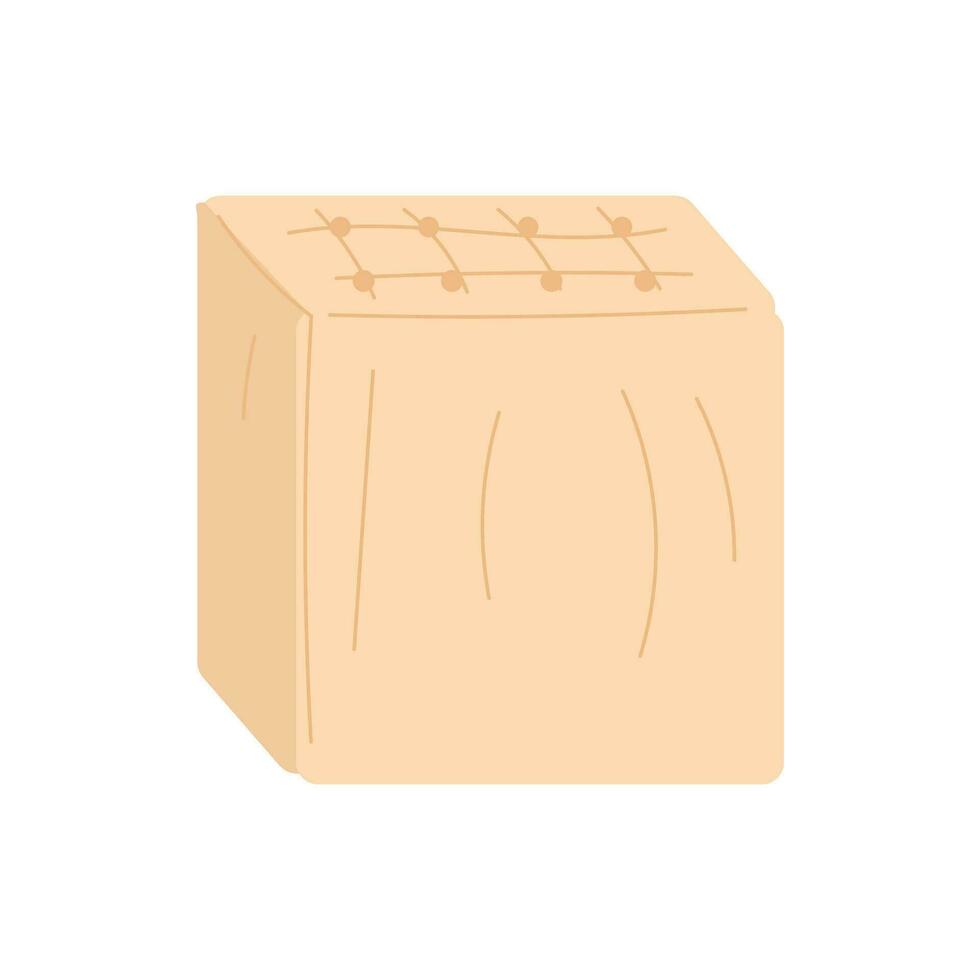 tapizado mueble para casa, acogedor cubo puff. vector