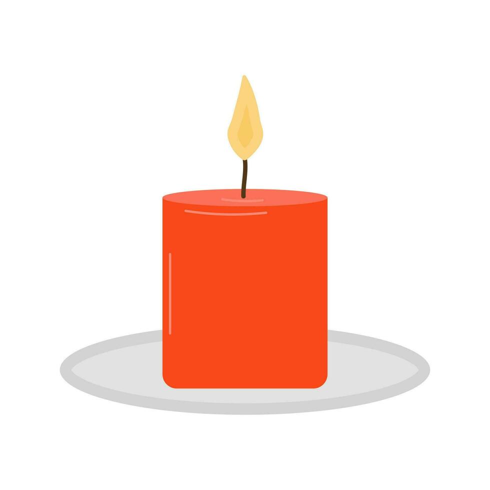 Flat illustration of typical scented wax candle. vector